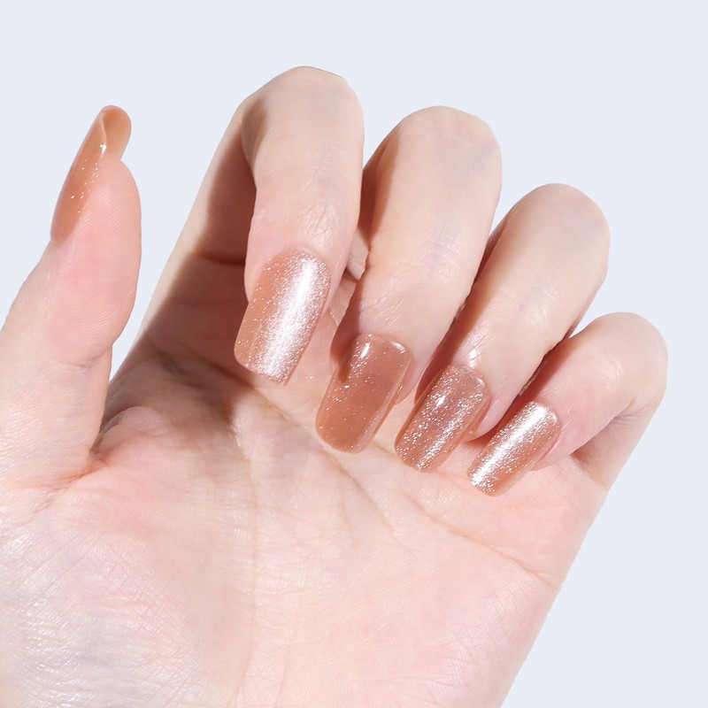 Pack of 24 Stick On Nails, Almond Shape/Short Trapezoidal/Medium Length