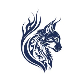 Tattwo.me – Temporäre Tattoos für Erwachsene und Kinder, hält 2 Wochen, wasserfest – Katzenartige im Stammesstil – Pflanzliche Tinte – EU-Kosmetik-Zertifikat – (M0192)