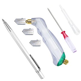 NewShark Glass Cutter Pistol Grip (2mm-20mm), Ergonomic Grip Tungsten Carbide Glass Cutting Tools with Oil Reservoir, Perfect for Glass Cutting/Tiles/Mirror/Mosaic/Window