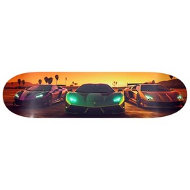 Racing Amidst Palms | Skateboard Wall Art - Wall Hangers: With Wall Hangers
