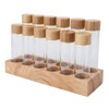 Coffee Bean Storage Tube Glass Coffee Bean Cellar with Wooden