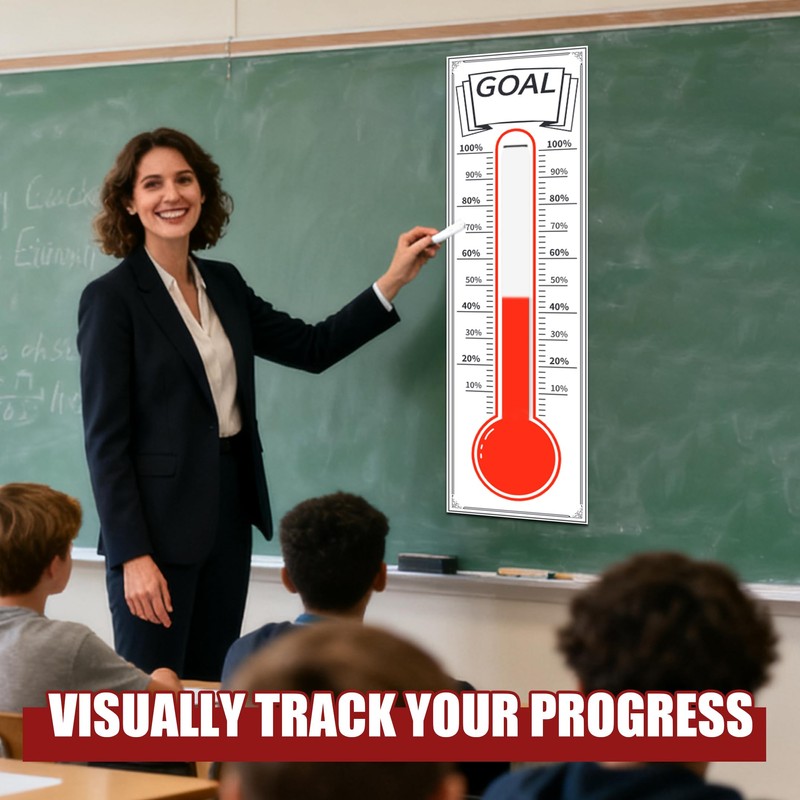 Dry Erase Goal Tracking Thermometer 46"x12" - Corporate Sales Board