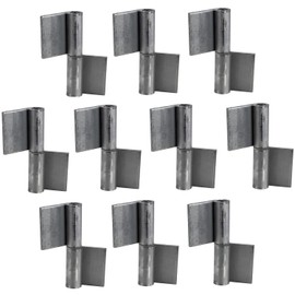 Gedotec Hinges for Welding, Pack of 10, Weld-On Tape for Metal Doors, Weld-On Hinge Height 80 mm, DIN Left, Heavy Duty Hinge for Garden Gates and Machines, Gate Hinge for Steel Gates