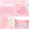 Kesfey 5 Packs Pink and White Vertical Striped Tablecloth 54