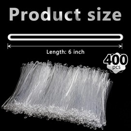 400 Pcs Clear Plastic Luggage Straps 6 Inch Clear Worm Loops Luggage Tag Straps Name Tag Loop for Bag Tags,Identification Cards ID