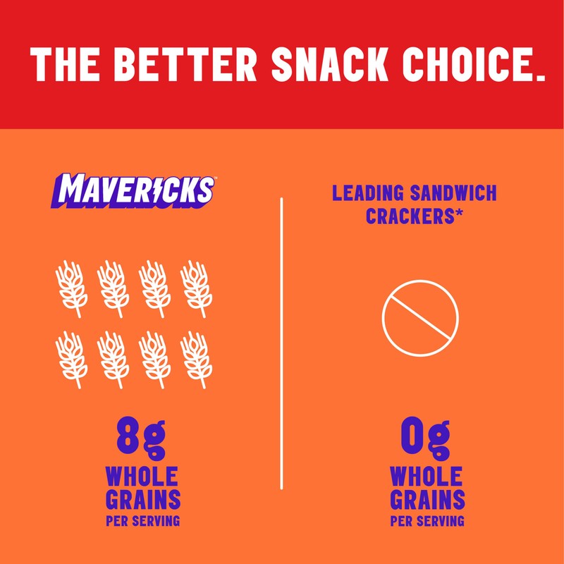 Mavericks Sandwich Crackers Peanut Butter - Peanut Butter Crackers, Snack