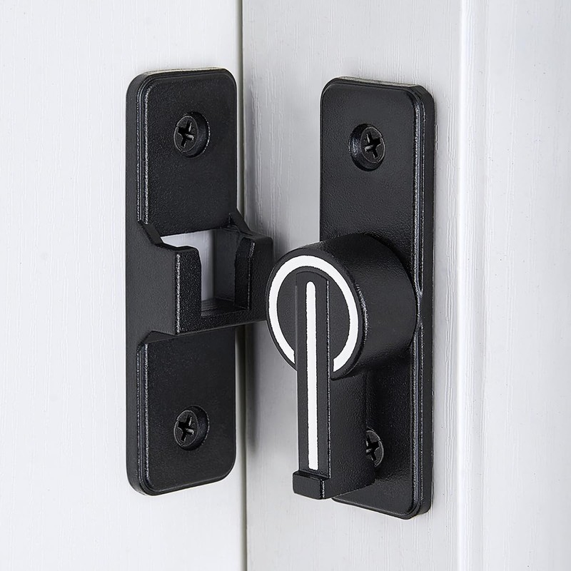 Wocoe Barn Door Latches,Black(Luminous) 90 Degree Gate Lock,Flip Gate Latches