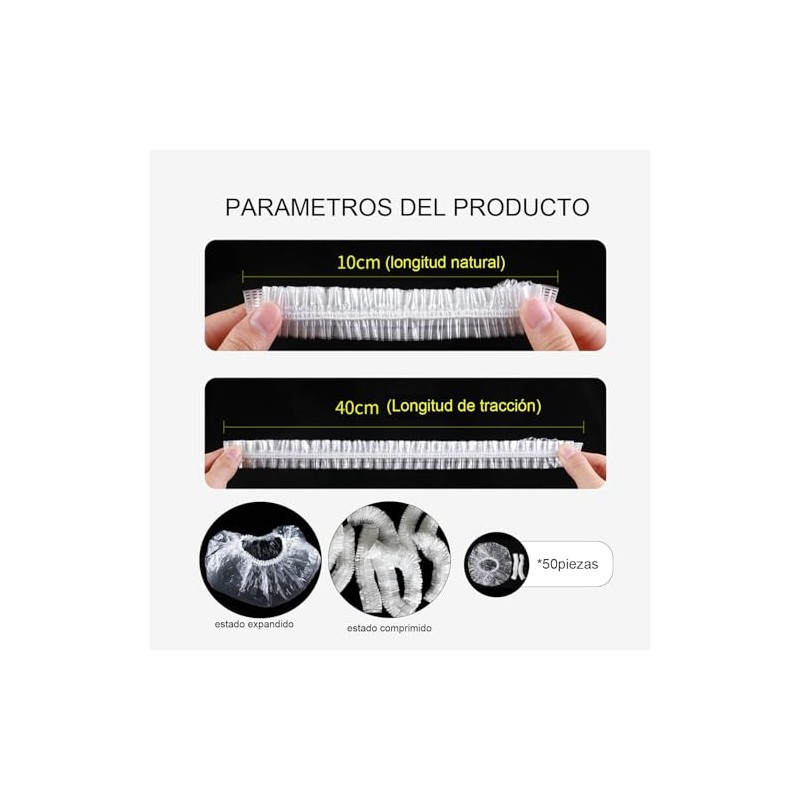 Gorro De Ducha Desechable, 100 Pcs Cofias Desechable PláStico Desechable