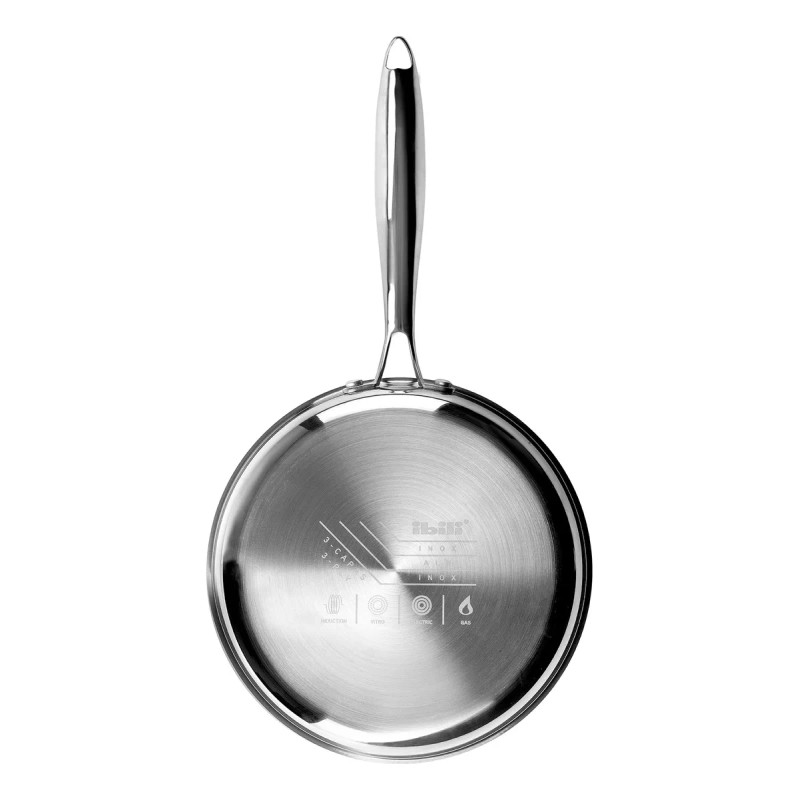 Ibili Sartén Triply Natural Inducción Inox + Aluminio 24cm Ibili