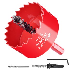 2-1/4" HSS Bi-Metal Hole Cutter with Pilot Drill Bit, Hole Saw for Wood, Plastic, Drywall, Metal Sheet (M42-57MM)