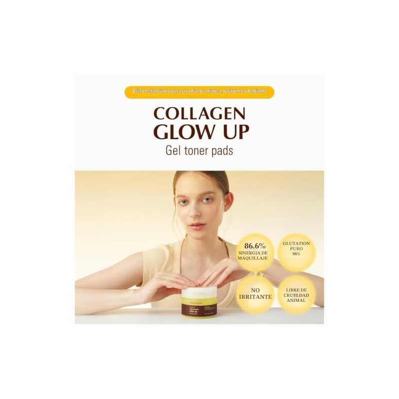 EQQUALBERRY Toner Pads Faciales Colágeno y Glutatión 60 Pads