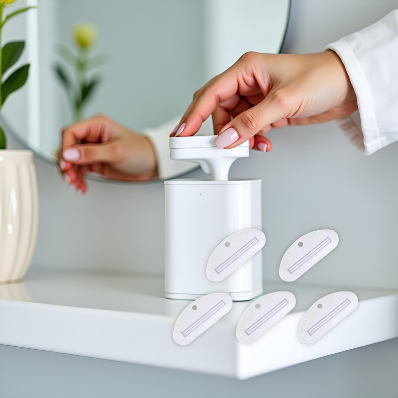5Pcs White Toothpaste Squeezer, Plastic Toothpaste Tube Squeezer Dispenser, Toothpaste