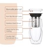 BTAT- Double Wall Glass Tea Cup With Stainless Steel Infuser,