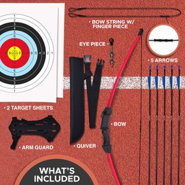 Keshes Archery Recurve Bow and Arrow Youthbow Set - 44" Beginner Breakdown Bow Kit with Arrows, Finger & Arm Guard, Quiver, and Target Sheets - Ideal for Teens & Kids Ages 10+ for Outdoor Practice