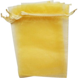 Time to Sparkle 25 Pack Organza Gift Bags Wedding Party Favour Jewellery Packing Pouches, Gold, 9x12cm