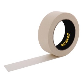 Brixwell 2 Rolls - Pro Grade General Purpose Masking Tan Tape 1 1/2 Inch x 45 Yard Made in the USA