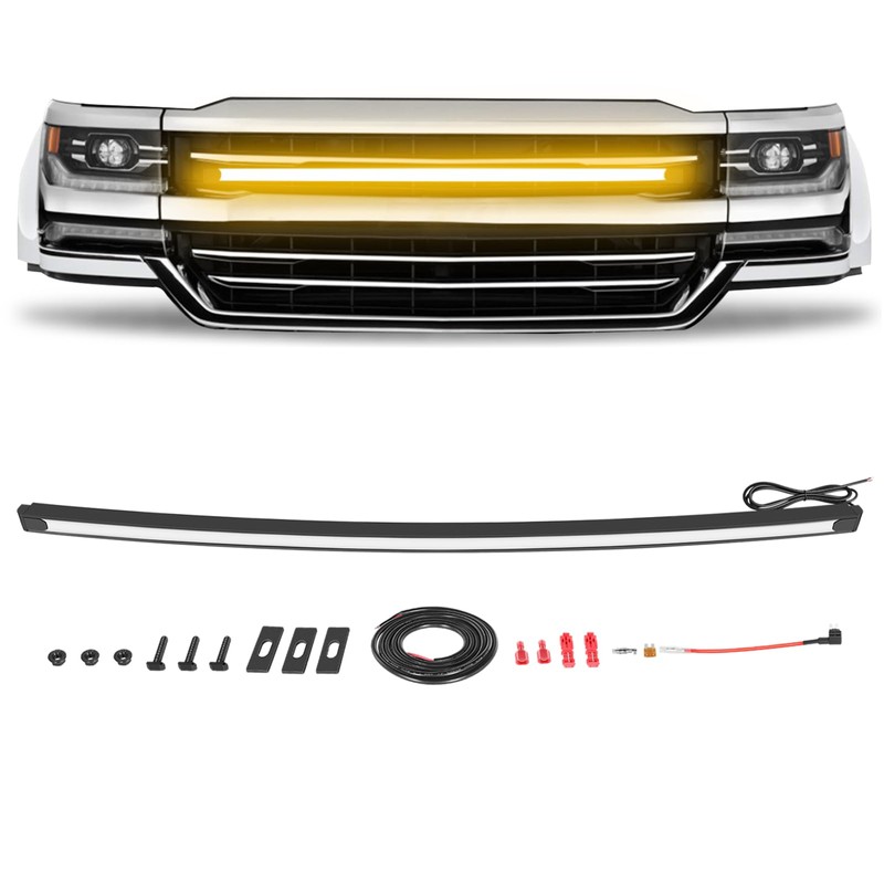 AKD Part 37" DRL Amber LED Grille Kit Front Grill