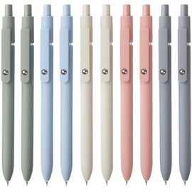FIOVER Gel Pens, 10pcs 0.5mm Black Ink Pens Quick Dry Ink Pens Fine Point Smooth Writing Pen for Journaling Note Taking, Pens Ballpoint for School Office Home (10pcs Morandi)