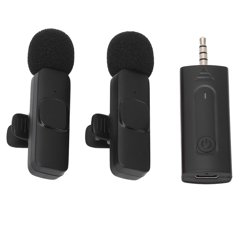 Wireless Lavalier Microphone Portable Noise Cancelling Professional Lapel Mic for
