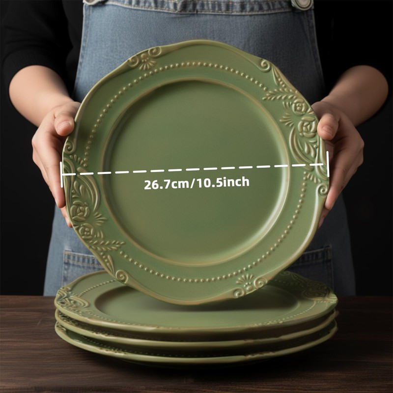 Yokiiimakiii salad plates set of 4, 10.5 inch Reactive Glaze