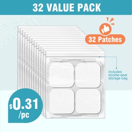 OAKDOLCHE 32-Pack TENS Unit Pads (2"x2"), Reusable Self-Adhesive Electrodes Pads with 0.2mm Connector, Latex-Free, Hypoallergenic & Compatible with TENS/EMS