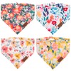 Nausikaa Triangle Dog Bandanas 4 Pack, Ink Flower A -
