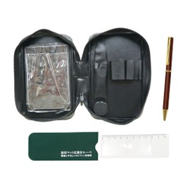 2 Pack Zipper Case Imprint Mat with Loupe with Ruler, Wood Axis Rotating 403 Ballpoint Pen EXPVC-NSR-403-2