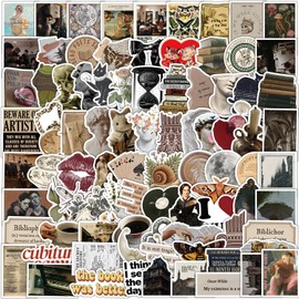 Vintage Stickers 100 Pcs, Aesthetic Retro Stickers Scrapbooking Stickers Pack | DIY Journaling Supplies Stickers Kit | Vinyl Waterproof Stickers for Scrapbooking, Laptops, Skateboard, DIY Crafts