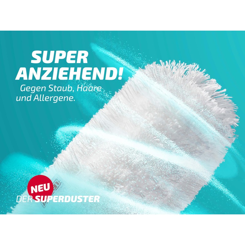 Leifheit Superduster with Replacement Cover, Long Extendable, Washable with 360