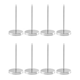 QWORK - Soporte para recibos de computadora, paquete de 8 unidades, para cheque de billetes, tenedor para restaurante, soporte de papel de barra recta, 5.5 pulgadas, color plateado
