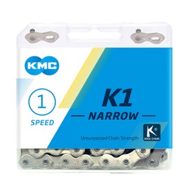 KMC Unisex's K1 Narrow Chain, Silver, 100 Link