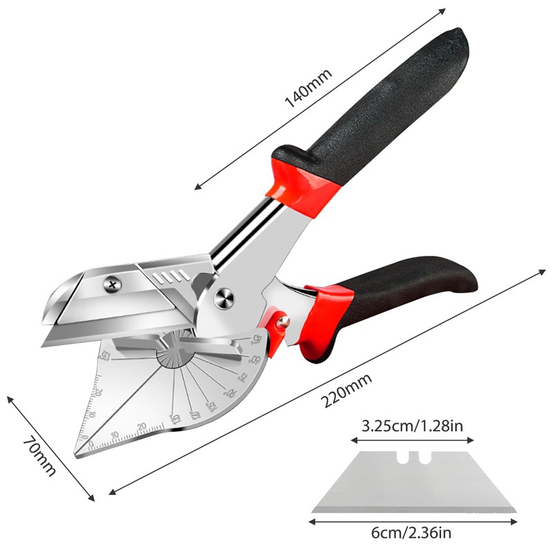 ExcellaElite Mitre Shears, Adjustable 45 to 135 Degree Multi Angle