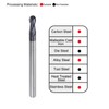 sourcing map Ball Nose End Mill 2mm Tip Radius Solid