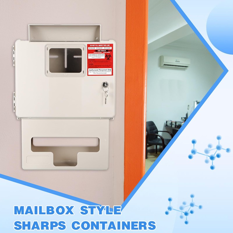 Geiserailie Wall Mount Locking Cabinet with Glove Box for 5