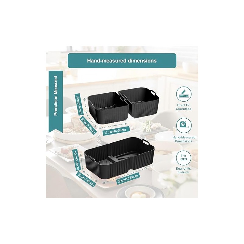 Szyeequoo Silicone Air Fryer Liner Set - Reusable and Nonstick