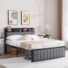 Vecelo Bed Frame with Storage Headboard Power Outlet Full Queen