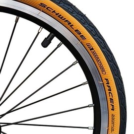 BROMPTON SCHWALBE MARATHON RACER TIRE BLACK/TAN WALL 16x1 1/3 (ETRTO 35-349) SCHWALBE MARATHON RACER TIRE TAN COLOR 16"