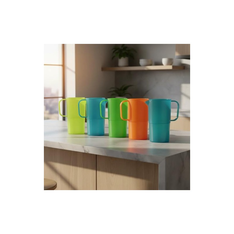 Vaso de Plástico Rigido Reutilizable Capacidad de 1.3L, Tarro Grande,