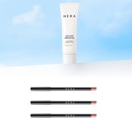 Hera 헤라 선 메이트 프로텍터 50ml + 헤라 립라이너 오버블러 립펜슬 바닐라커들 12.g(0.4g x 3개) 세트 Hera Sun Mate Protector 50ml + Hera Lip Liner Overblur Lip Pencil Vanilla Cuddle 3.4g Set