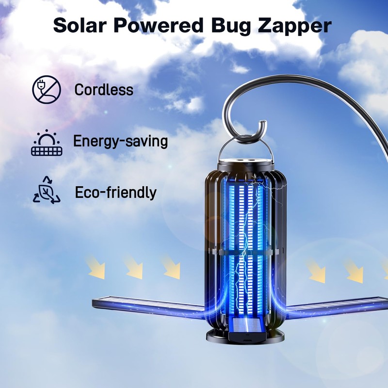 CXRUY Bug Zapper, Mosquito Zapper Outdoor Indoor Solar Powered, Battery