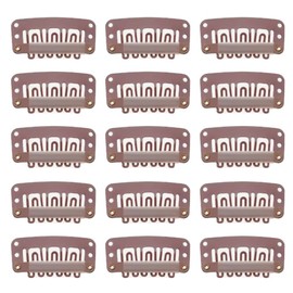 HappyHome 15 Pcs Wigs Fastening Pin Clips, Patching Fasteners for Wig Hooks(Light Brown)