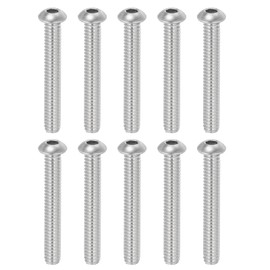 PATIKIL 1/4-20x1-7/8" Button Head Socket Cap Screws, 10 Pcs 304 Stainless Steel 18-8 Socket Cap Screw Bolts Allen Hex Drive Full Thread Fine Thread UNC