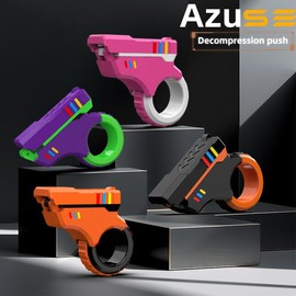 Azuse Fidget Toy Gadget Novelty Toy Toys Stress Relief Relax EDC Gyro Finger Toy Ring Fingertip ASMR ADHD 3 Squishy Maker Squeeze Machine for Kids & Adults:_black