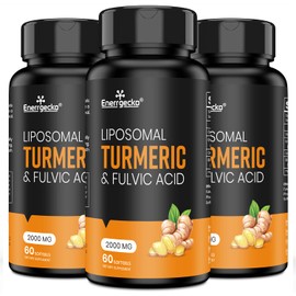2000 mg Liposomal Turmeric Curcumin with Black Pepper & Ginger for Superior Absorption with Fulvic Acid and Humic Acid 180 Softgels - 3 Month Supply