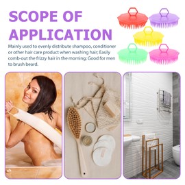 FOMIYES Hair Scalp Scrubber: Scalp Massager Shampoo Brush - 5Pcs Hair Scalp Exfoliator Brush, Plastic Shower Scalp Shampoo Brush for Kids Men Women(Color Random Pick)