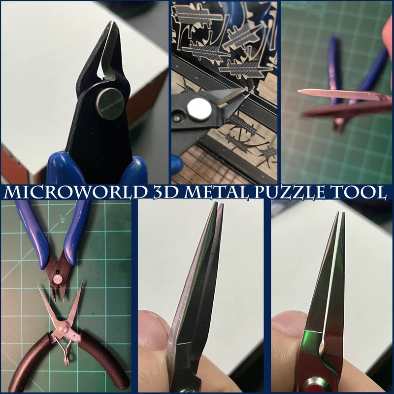 Microworld 3D Metal Model Tools, 2Pcs/Set Mini Flat Nose Plier