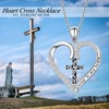 Alphm Cross Heart Necklace for Women S925 Sterling Silver