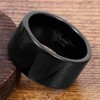 Fashion Month Mens 12mm Wide Band Black Classic Tungsten Carbide