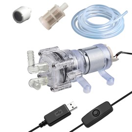 12V Food-Grade Water Transfer Pump, Quiet, High Temp Resistant, Portable Pump for Home, Kitchen & Outdoor,Multi-Use with 10ft Silicone Tubing & Filters,2L/min Flow, USB Powered