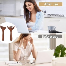 2PCS Head Massager Scalp,Wooden Head Scratcher for Stress Relief & Hair Growth,Scalp Massage Comb,Head Scratcher Scalp Massager,Wooden Scalp Massager,Massage Comb for Hair,Soothe The Scalp
